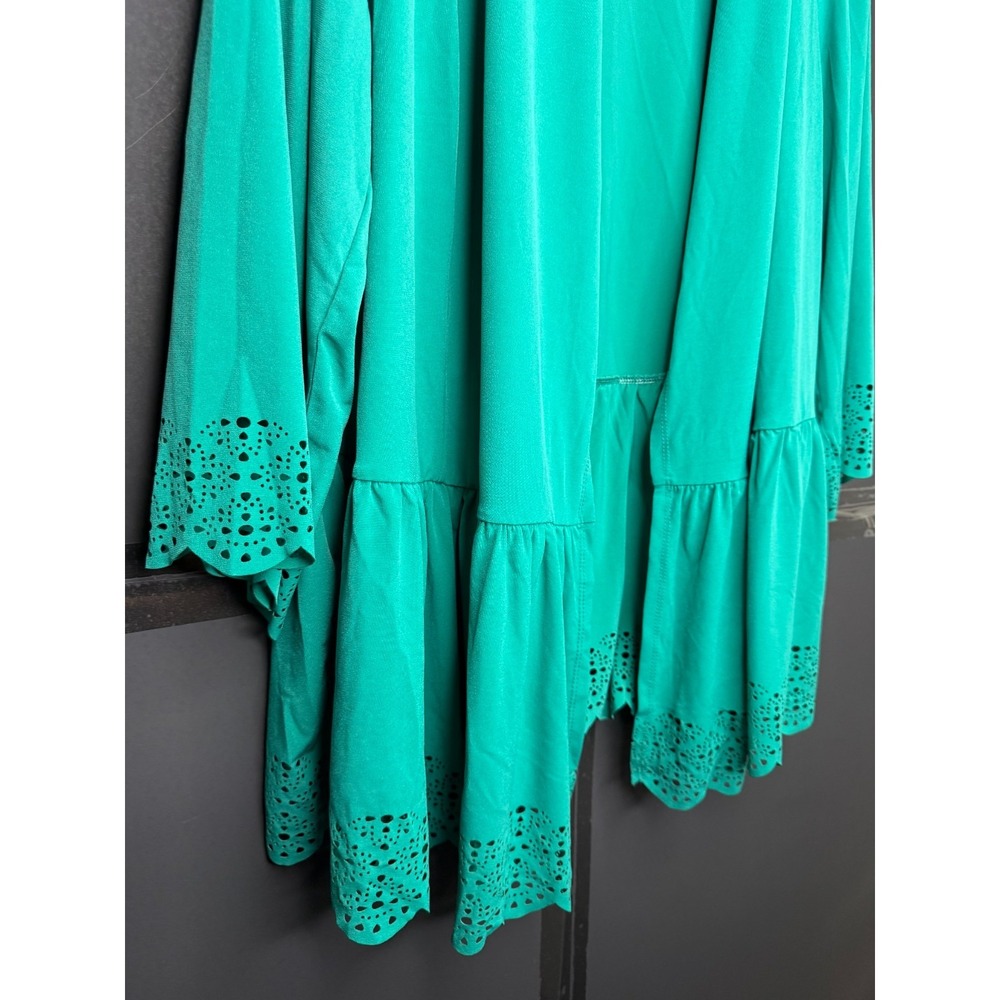 Susan Graver Regular Liquid Knit Tiered Laser Cut Car Dragonfly Jade ,sz 1X #18" - Picture 8 of 11